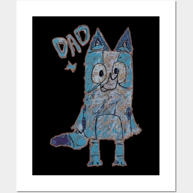 Sketch Bluey Dad Vintage Wall Art by ClorindaDeRose